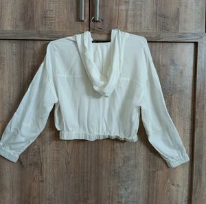 WHITE ZIP UP HOODIE