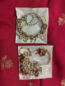 Exquisite Kundan &amp; Pearl Nath Combo set