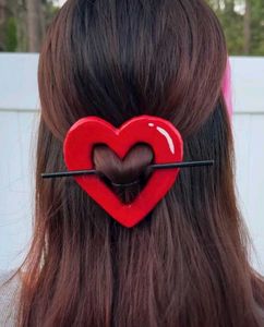 Cute Red Heart Hair Pin