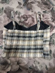 Chic Plaid Crop Top &amp; Jacket Set