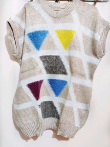 Winter Sweater - Cream & Multi Color