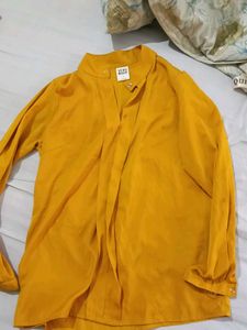 Mustard Yellow V-Neck Blouse