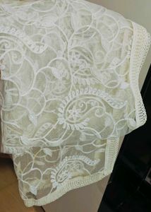 Net White Dupatta