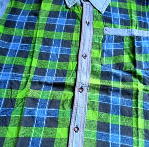 Green &amp; Blue Plaid Shirt
