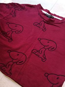 Cute Snoopy Print Top