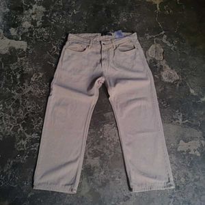 Men's Beige Relaxed Fit Jeans
