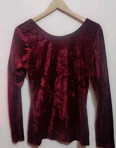 Burgundy Color Velvet Top For Girl &amp; Woman 30 Bust