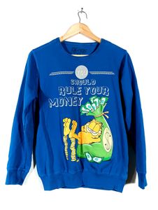 Blue Printed Sweatshirt (Women)