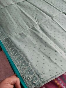 pure cotton sea green saree 🤍✨