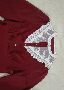 Elegant Lace Detail &amp; Pearl Buttons dress