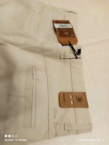 Cream Colored Slim Fit Trousers