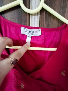 Red Embroidered Kurta Set