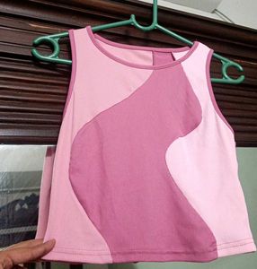 Pink & Mauve Colorblock Ribbed Tank Top