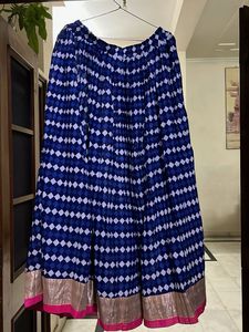 Beautiful Blue Diamond Print Ethnic Skirt
