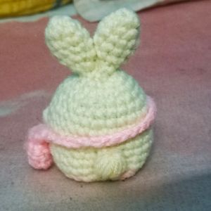 Crocheted Bunny, Puffkin (Dawnwhite Yellow)