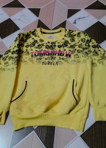 Yellow Floral Print Hoodie
