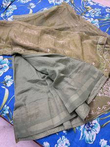 Unstitched Green Lehenga and Duppatta
