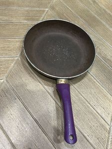 Used Frying Pan with Purple Handle