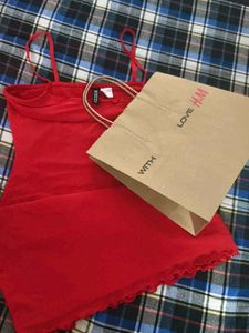 H&amp;M Red mesh bodycon