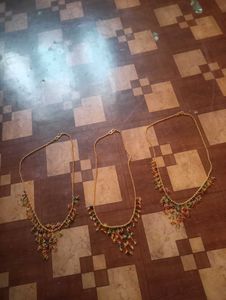 Gold Plated Multi-Color Beaded Necklace