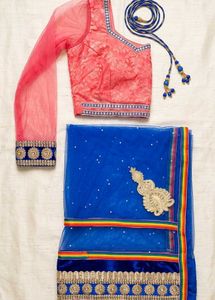 Stunning Pink &amp; Blue Lehenga Choli