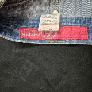 Cute mini  Embellished Denim Skirt y2k whimsical