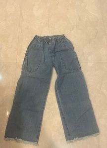 Blue wide leg jeans