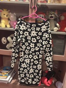 Floral Print Long Sleeve Mini Dress