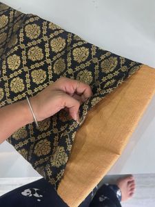 Black &amp; Gold Dress Material