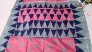 Pink &amp; Grey Design Saree