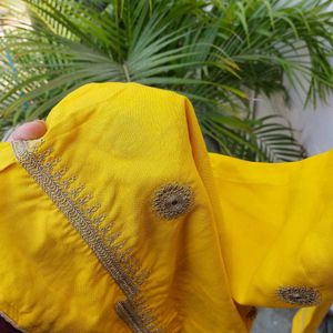 Pakistani Yellow Embroidered Palazzos