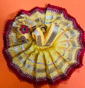 Laddu Gopal Fancy Dress Fabric Net Colour Yellow