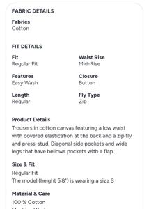 H&amp;M Canvas Cargo Trousers