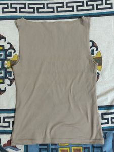 Sleek Taupe Sleeveless Top