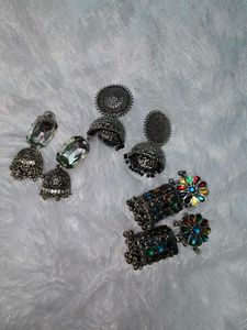 Boho Ethnic Jhumka Earrings &amp; Bangle Set