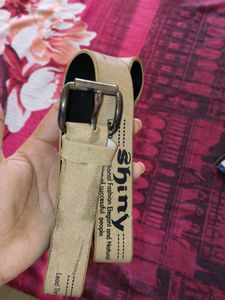 Yellow Croc Textured Belt