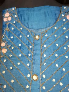 Blue Embroidered Kurta