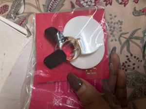 Chic White &amp; Black Round Drop Earrings