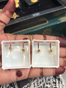 Elegant Gold Diamond Stud Earrings