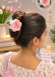 Handmade Crochet Flower Hair Clip