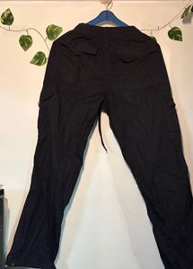 Black Cargo parachute Pants