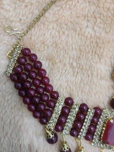 Elegant Maroon Choker Necklace