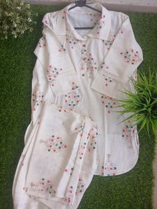 White Printed Kurta