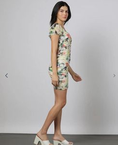 Floral Ruched Bodycon Dress