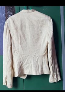 Elegant Cream Linen Blend Blazer