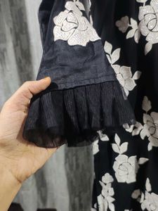 Elegant Black Floral Kurta