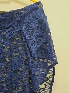 Navy Lace Skirt