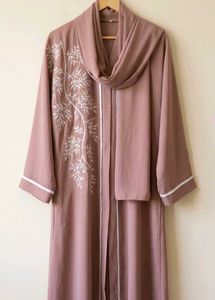 Embroidered Abaya with scarf