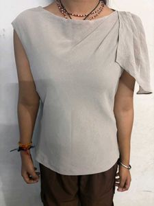 Grey Drape Top