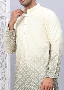 jompers Men's Ombre Pattern Kurta